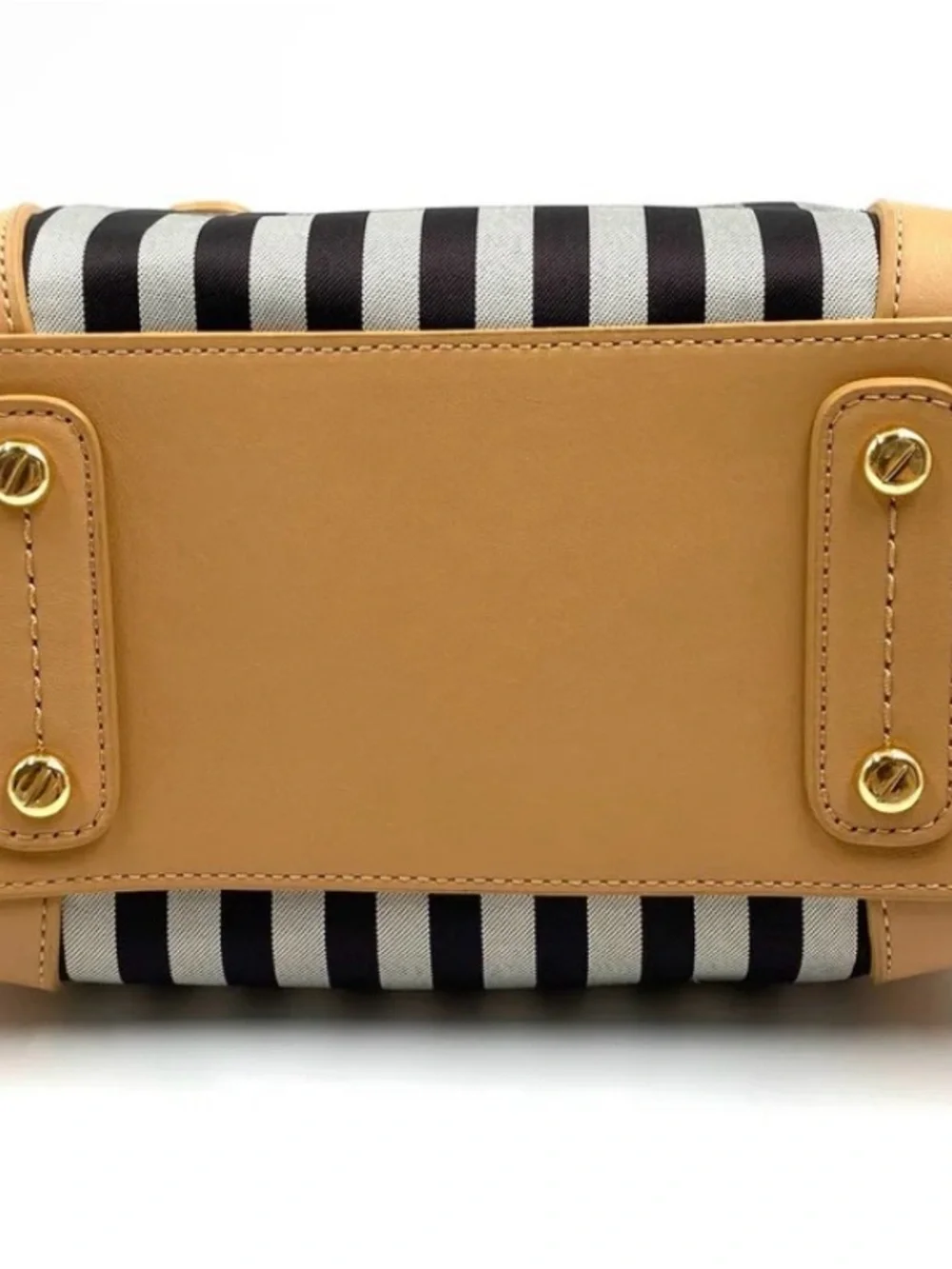 Henri Bendel EUC Mini Stripe Nylon & Leather Crossbody / Satchel Bag @9”x 7” - Picture 8 of 16